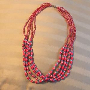 Handmade paper bead necklace